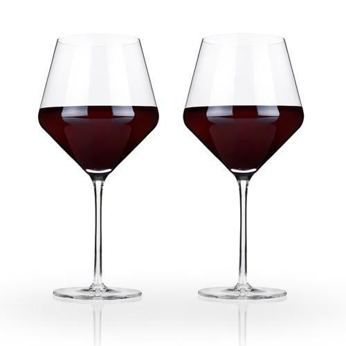 Angled Crystal Burgundy Glasses by Viski® image 2
