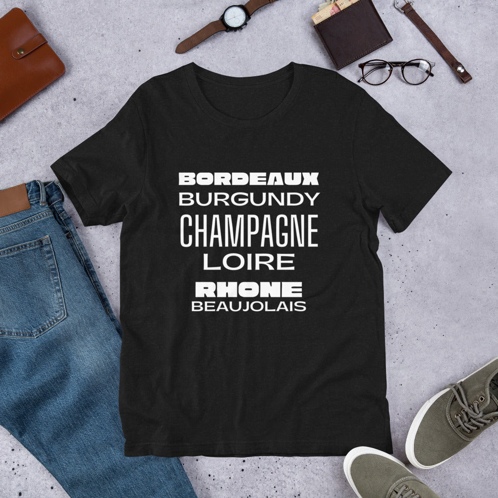 French Wine Regions Unisex t-shirt image 1