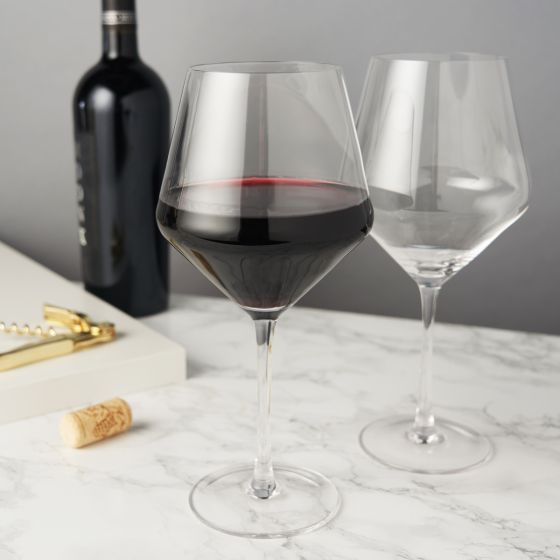 Angled Crystal Burgundy Glasses by Viski® image 0
