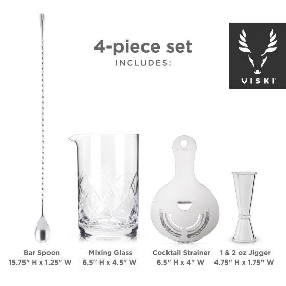 4-Piece Stainless Steel Mixologist Barware Set image 1