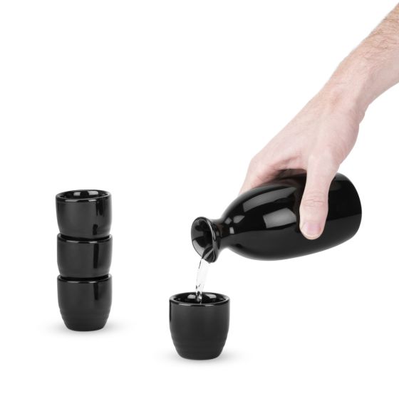 Moga™: 5-Piece Sake Set in Black by True image 1