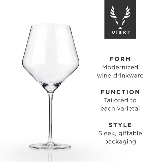 Angled Crystal Burgundy Glasses by Viski® image 1