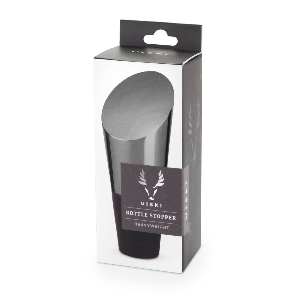 Viski Warren Heavyweight Bottle Stopper in Gunmetal