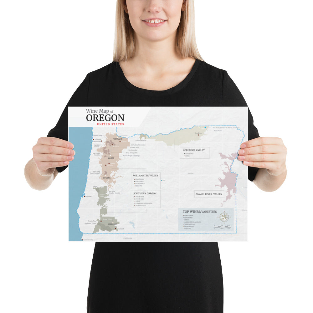 Wine Map of Oregon Poster image 1