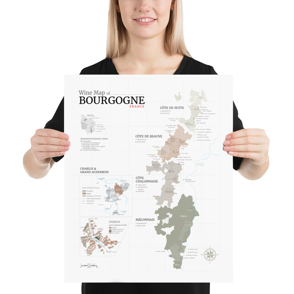 Wine Map of Burgundy Poster image 1