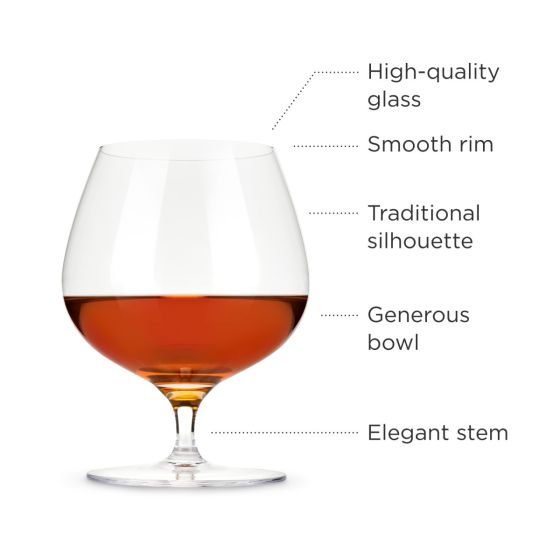 Crystal Wingback Brandy Glasses image 1