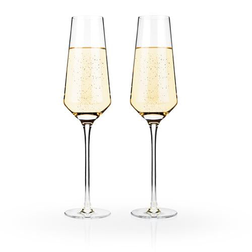 Angled Crystal Champagne Flutes by Viski® image 1
