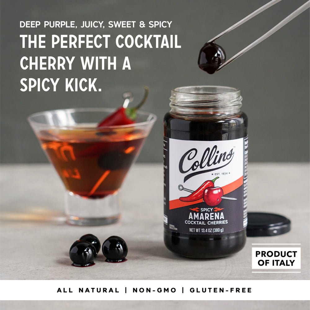 Collins Spicy Amarena Cherries, 13.4 oz