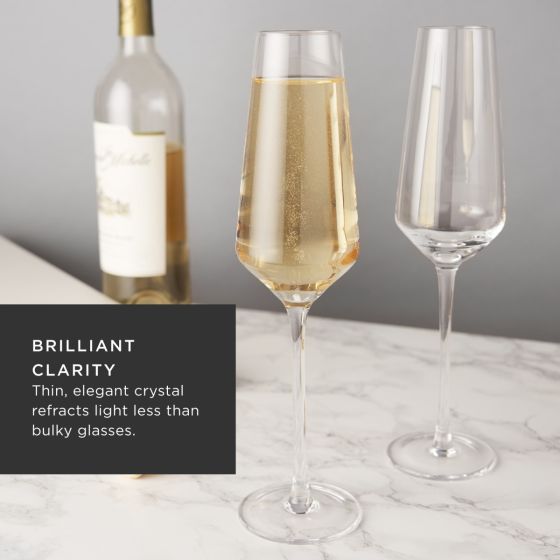 Angled Crystal Champagne Flutes by Viski® image 0