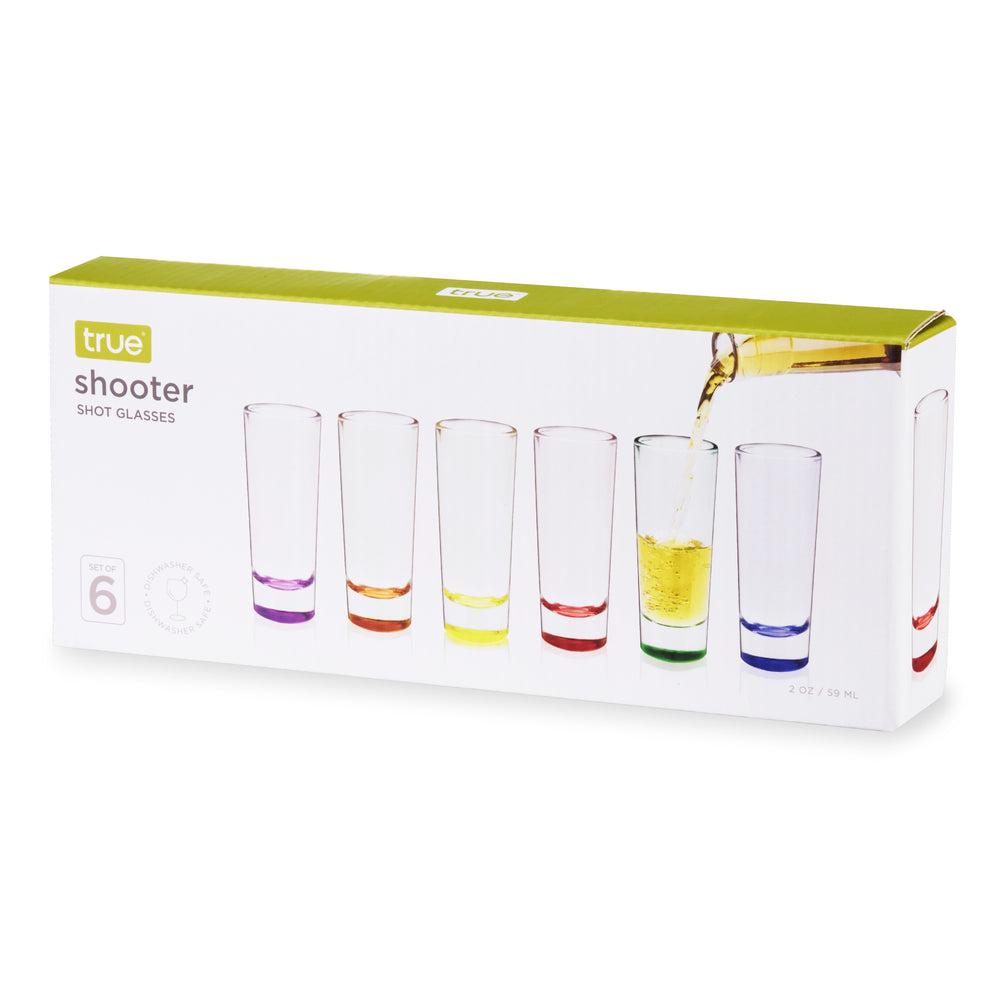 True Shooter 2 oz Shot Glasses in Assorted Colors, Set of 6