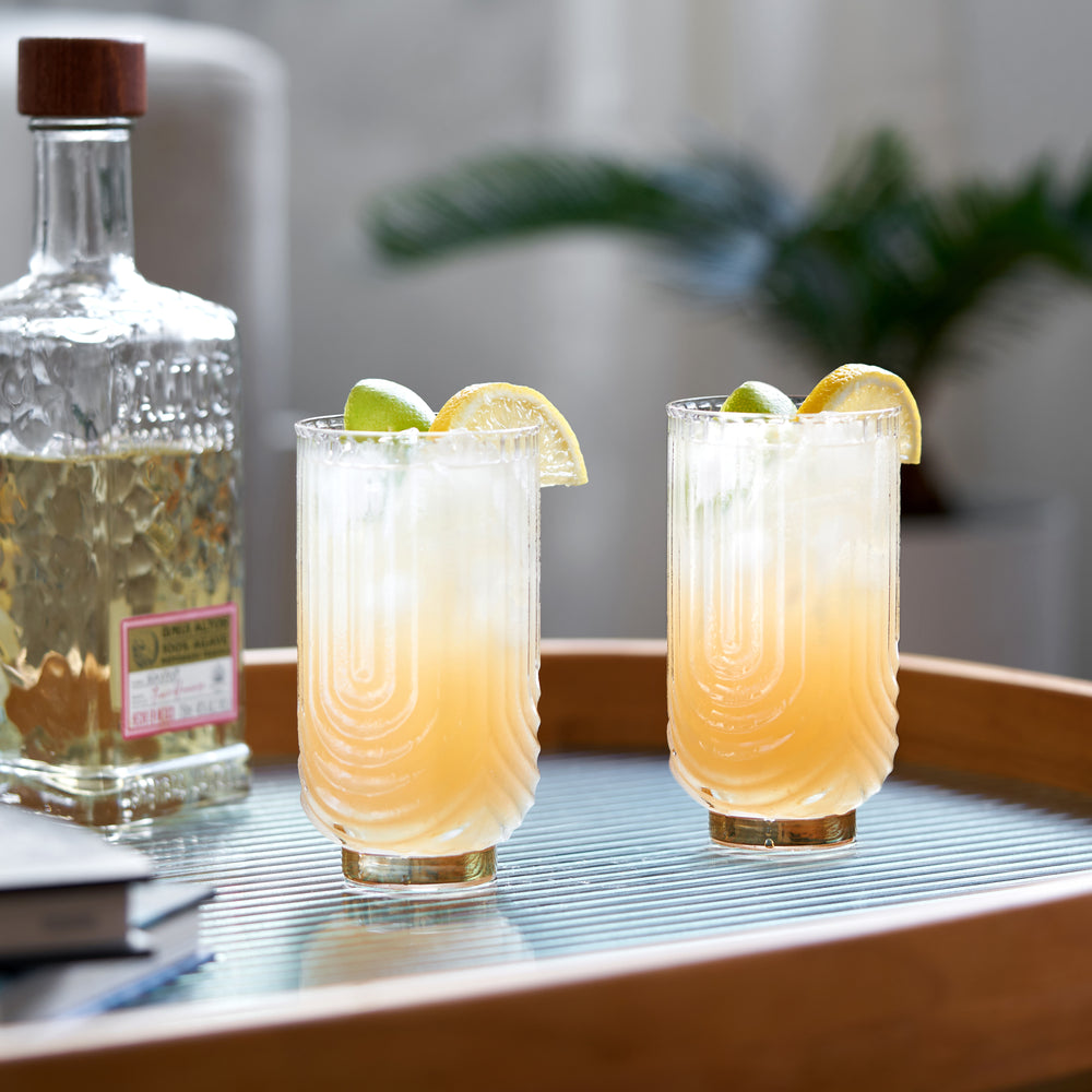 Viski Deco Gatsby Highball Glasses, Set of 2