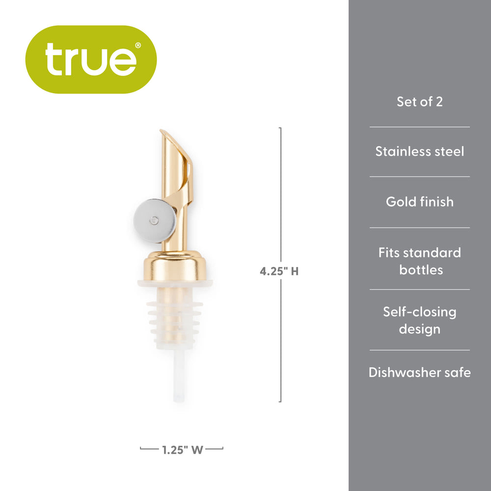 True Glide Weighted Pour Spout in Gold, Set of 2