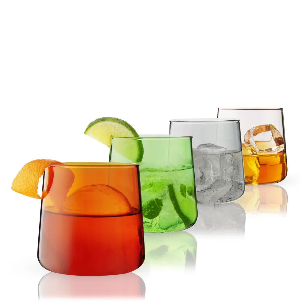 Viski Aurora Cocktail Tumblers in Assorted Colors, Set of 4