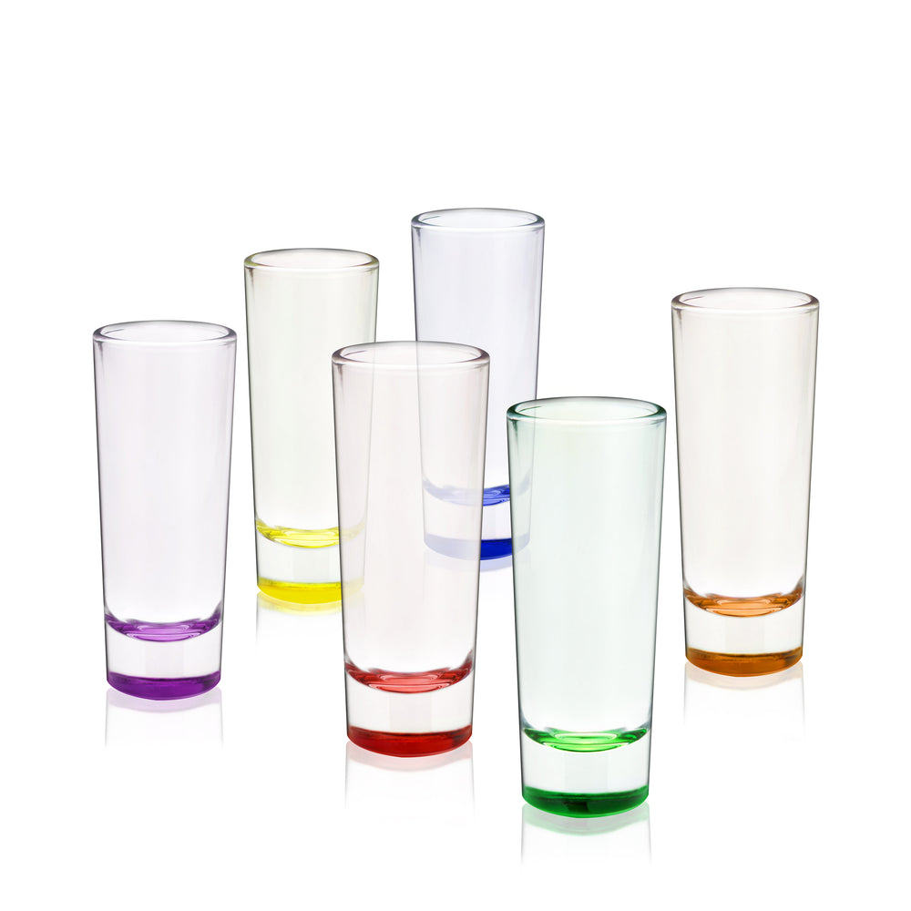 True Shooter 2 oz Shot Glasses in Assorted Colors, Set of 6