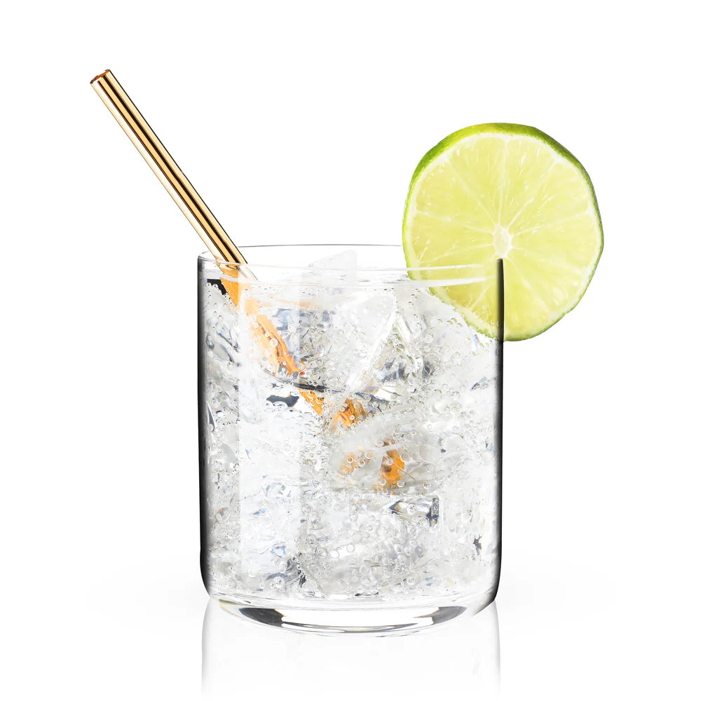 Viski Belmont Lowball Straws in Gold, Set of 6