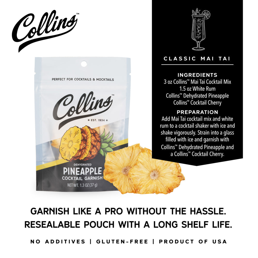 Collins Dehydrated Pineapple Cocktail Garnish, 1.3 oz