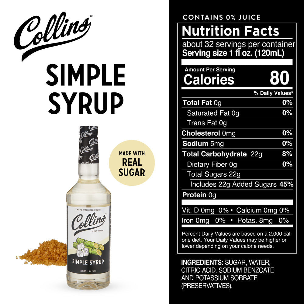 Collins Simple Syrup, 32 oz