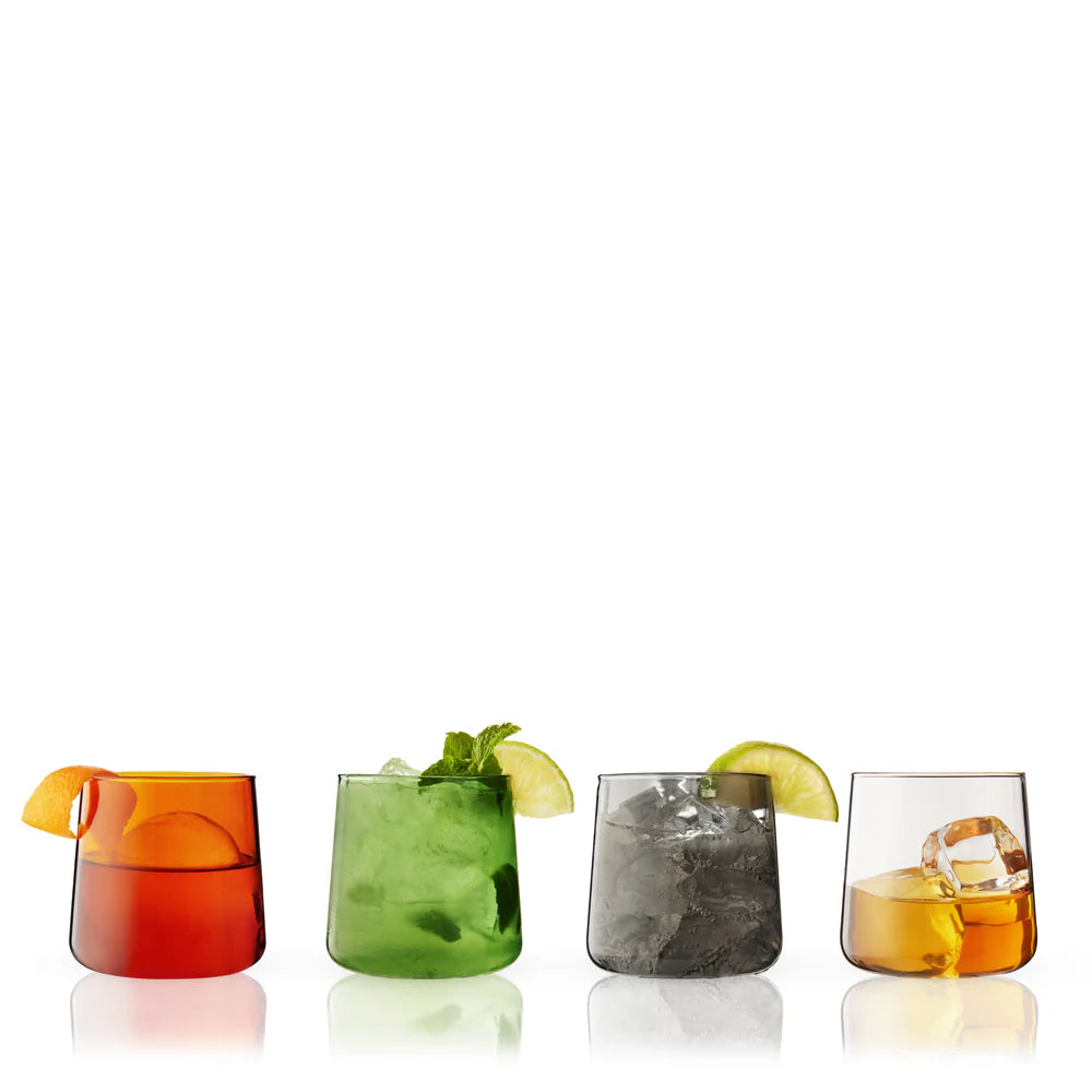 Viski Aurora Cocktail Tumblers in Assorted Colors, Set of 4