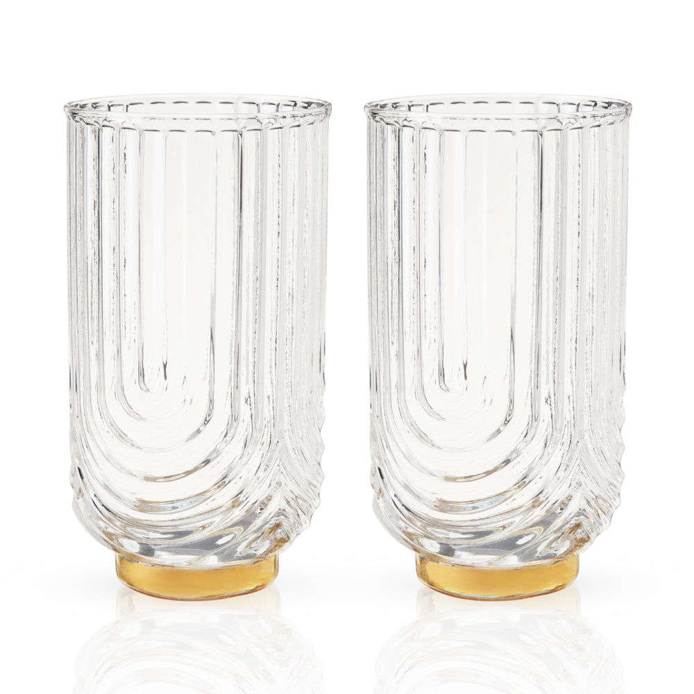 Viski Deco Gatsby Highball Glasses, Set of 2