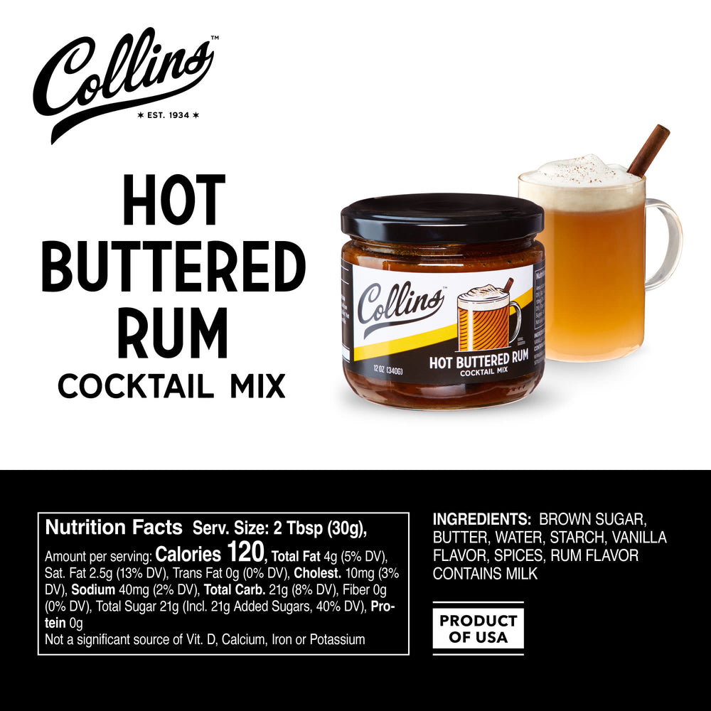 Collins Hot Buttered Rum Mix, 12 oz