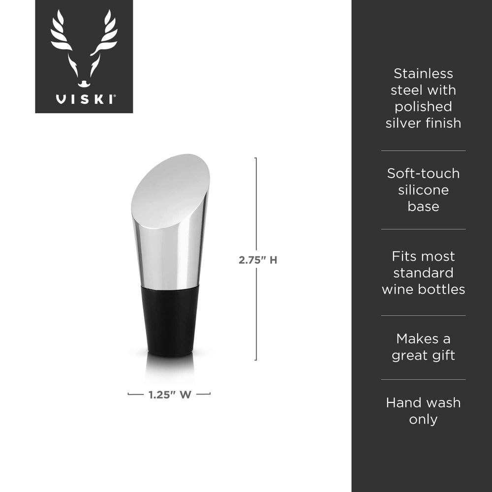 Viski Harrison Heavyweight Bottle Stopper in Stainless Steel