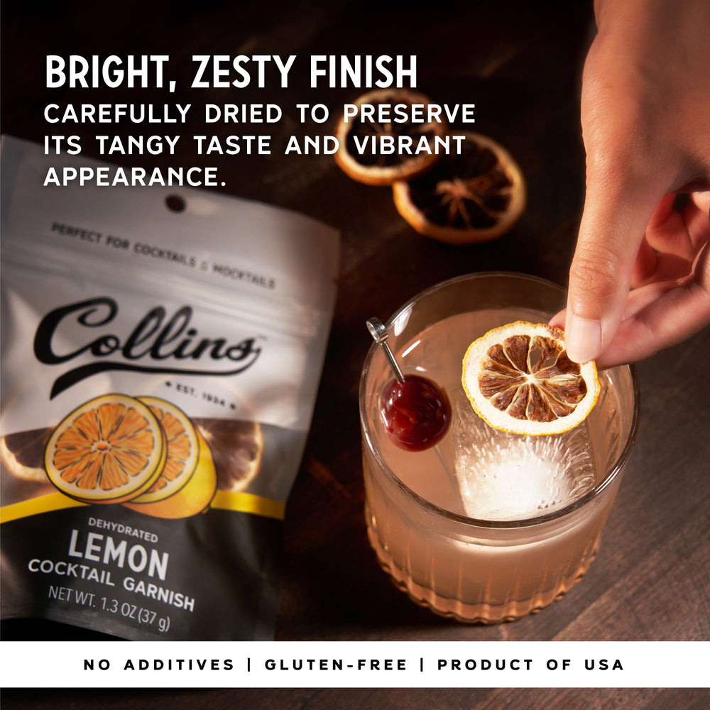 Collins Dehydrated Lemon Cocktail Garnish, 1.3 oz