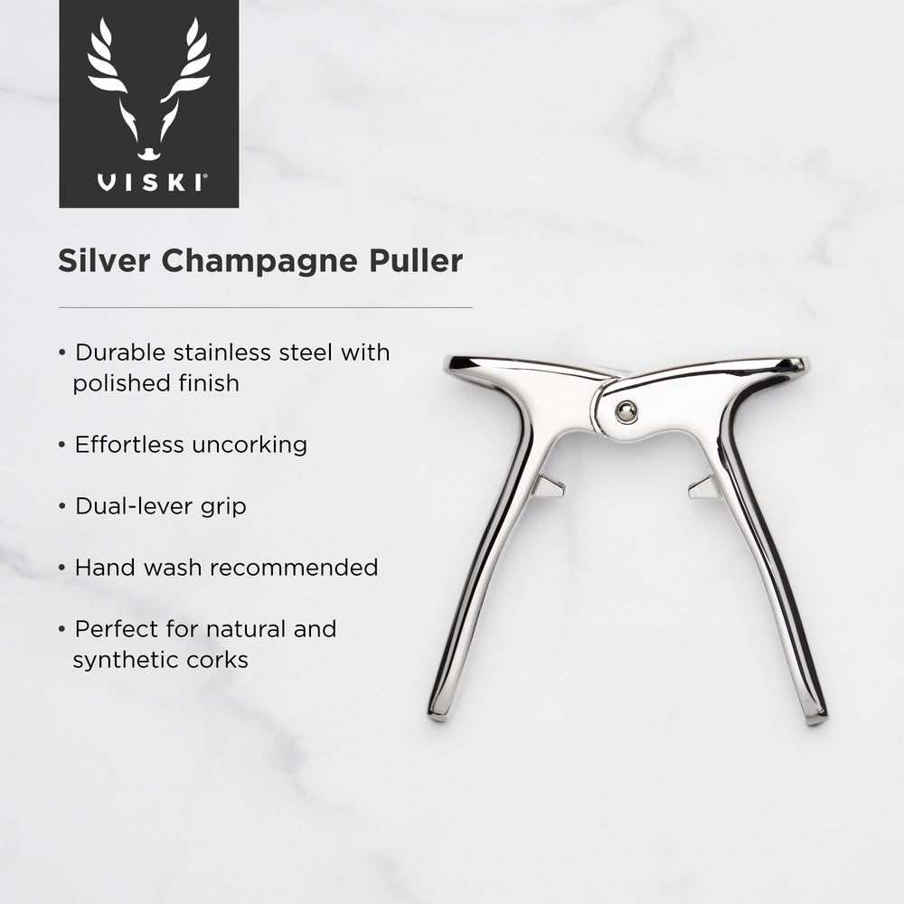 Viski Harrison Champagne Puller in Silver