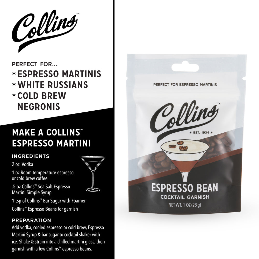 Collins Espresso Bean Cocktail Garnish, 1 oz