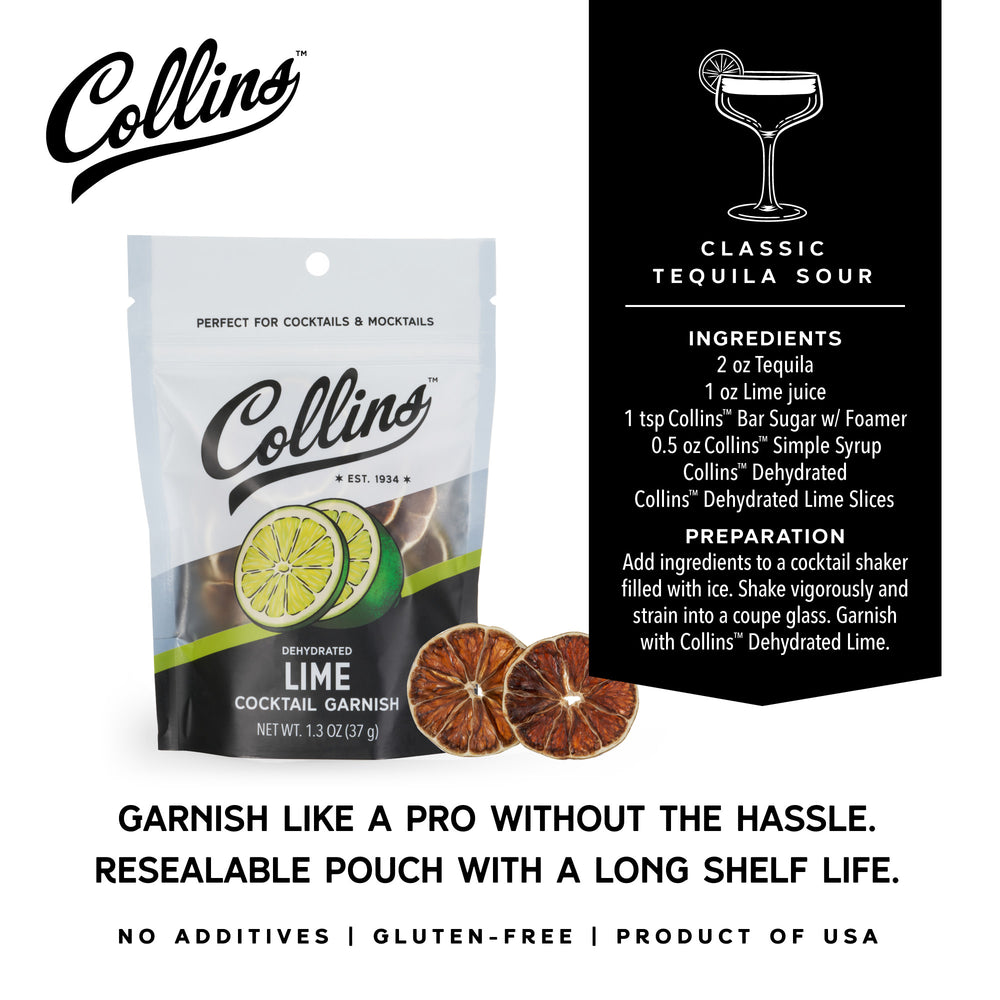 Collins Dehydrated Lime Cocktail Garnish, 1.3 oz