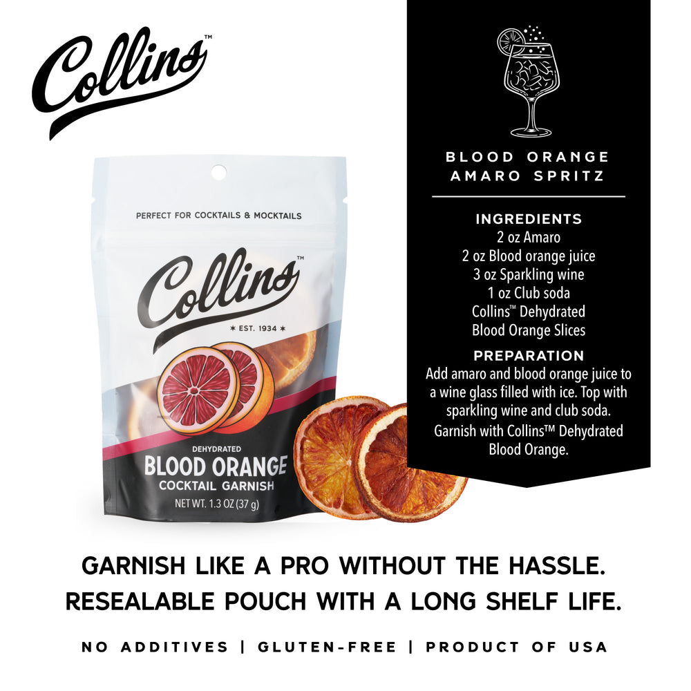 Collins Dehydrated Blood Orange Cocktail Garnish, 1.3 oz
