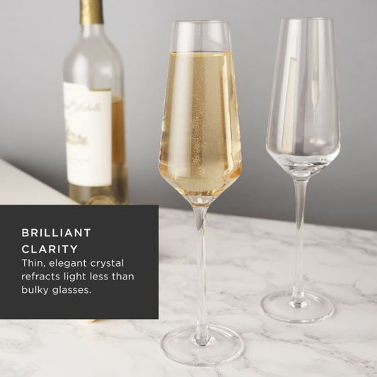 Angled Crystal Champagne Flutes by Viski® image 0