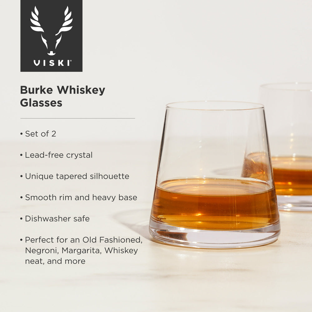 Viski Burke Crystal Whiskey Glasses, Set of 2