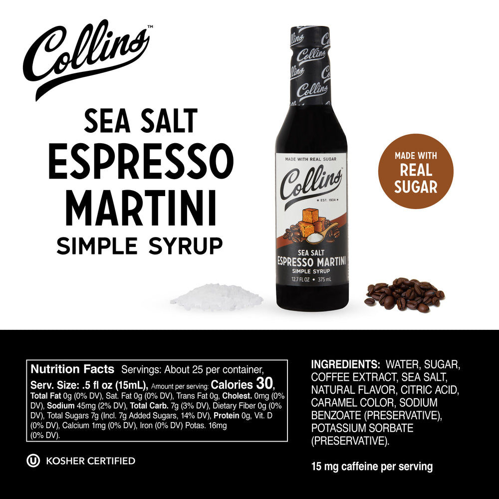 Collins Espresso Martini Simple Syrup, 12.7 oz