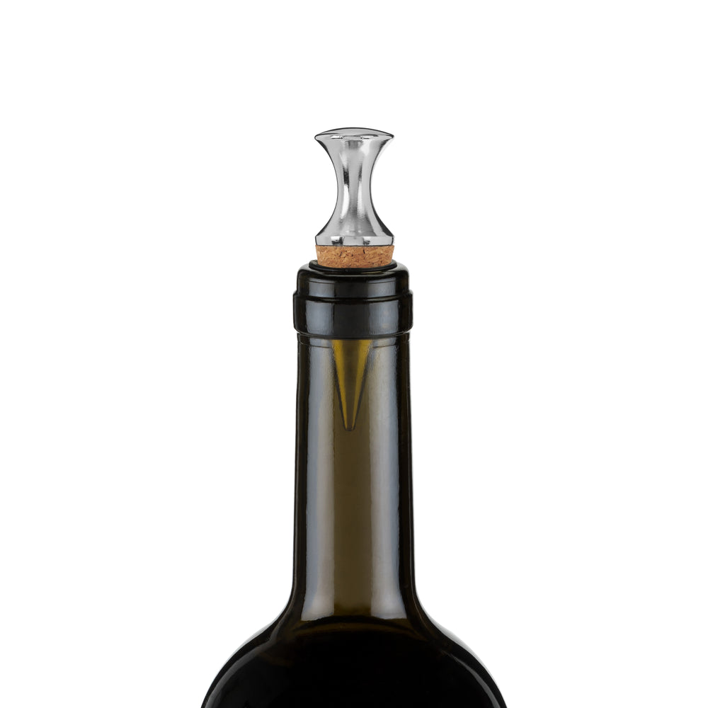 True Monarch Chrome & Cork Bottle Stopper
