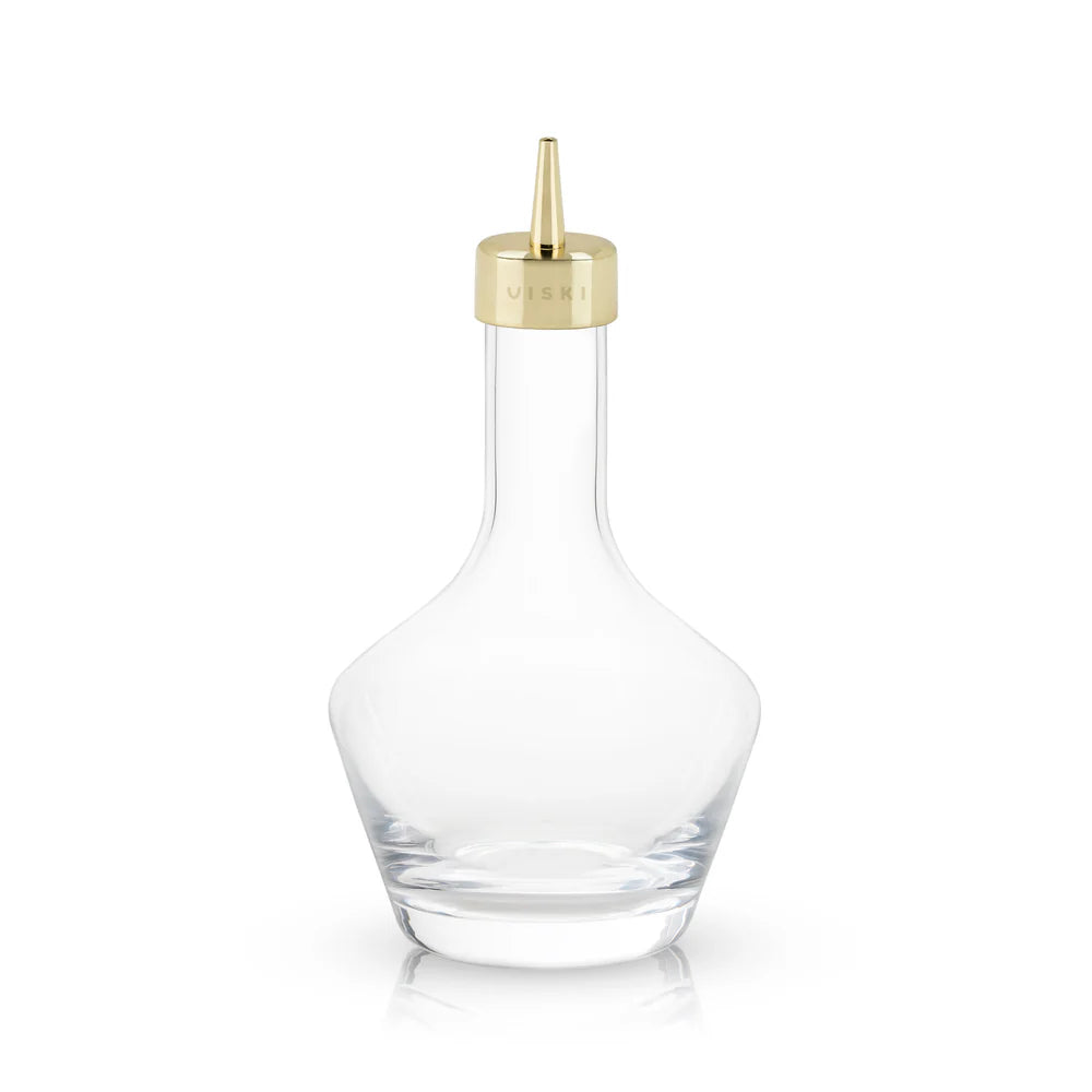Viski Belmont Bitters Bottle with Dasher Top in Gold