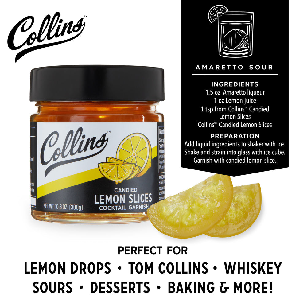 Collins Candied Lemon Slices in Syrup, 10.6 oz