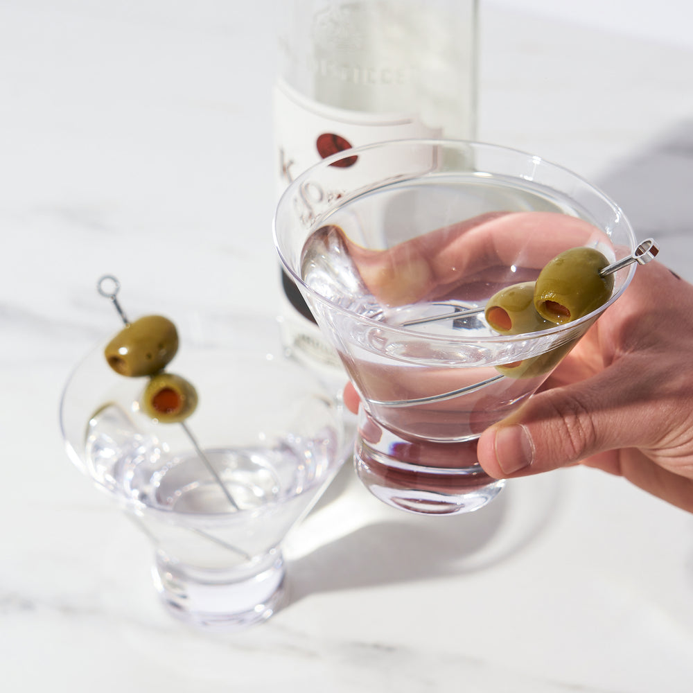 Viski Raye Crystal Heavy Base Martini Glasses, Set of 2