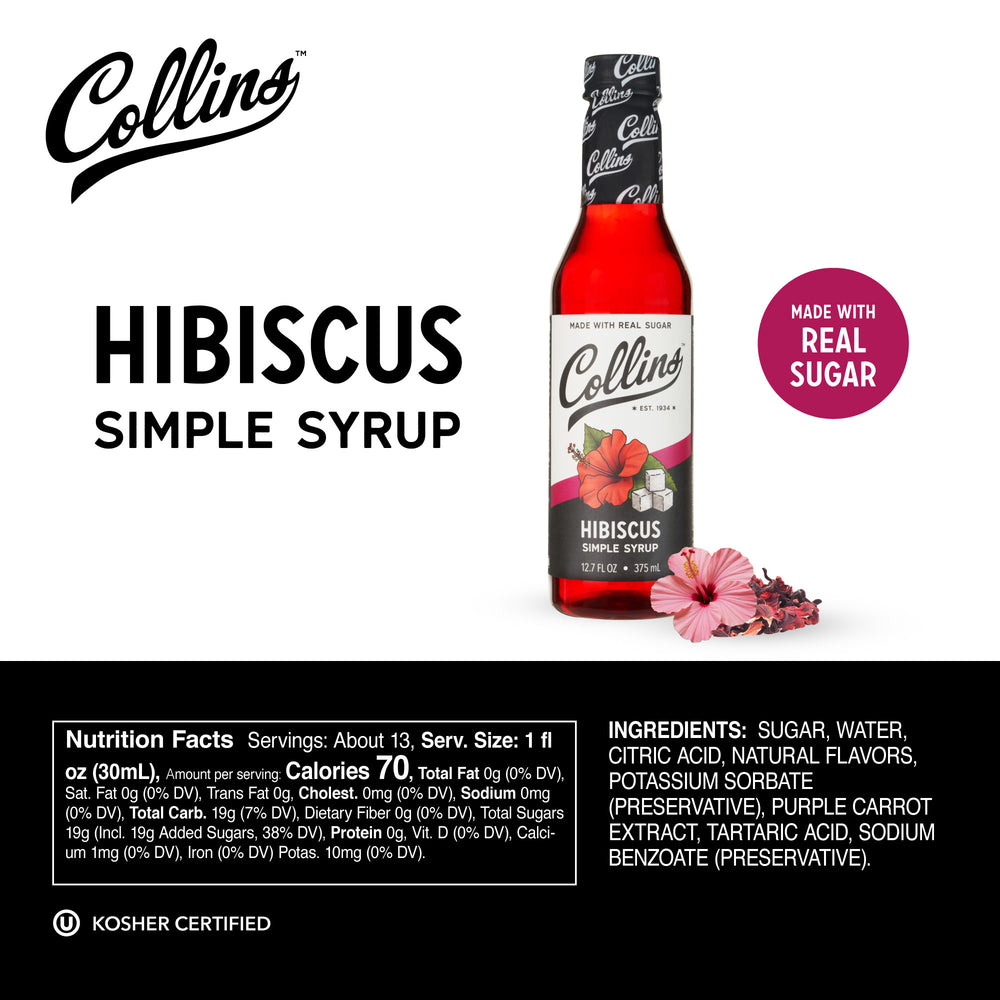 Collins Hibiscus Simple Syrup, 12.7 oz