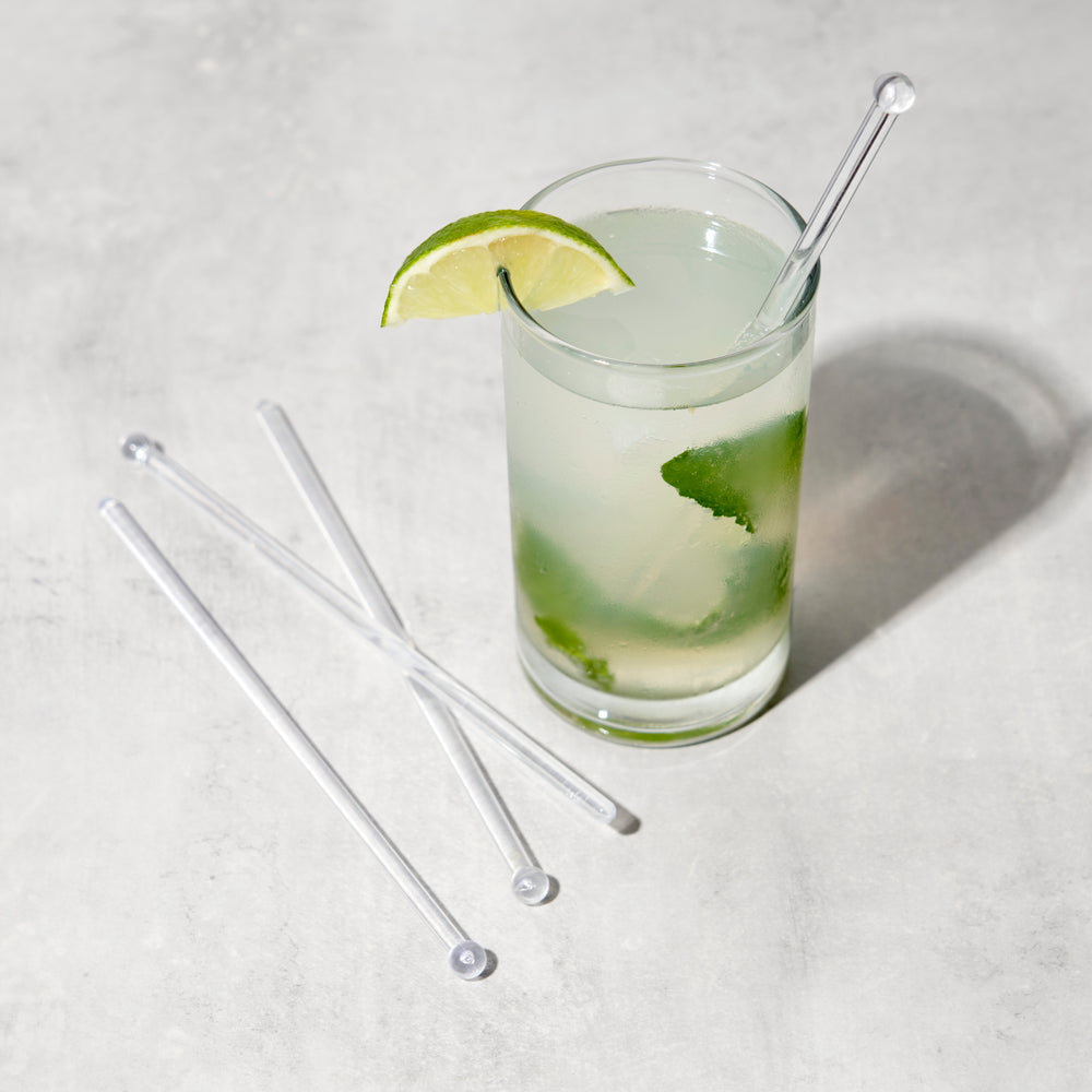 True Cocktail Plastic Stir Sticks in Clear, Set of 25