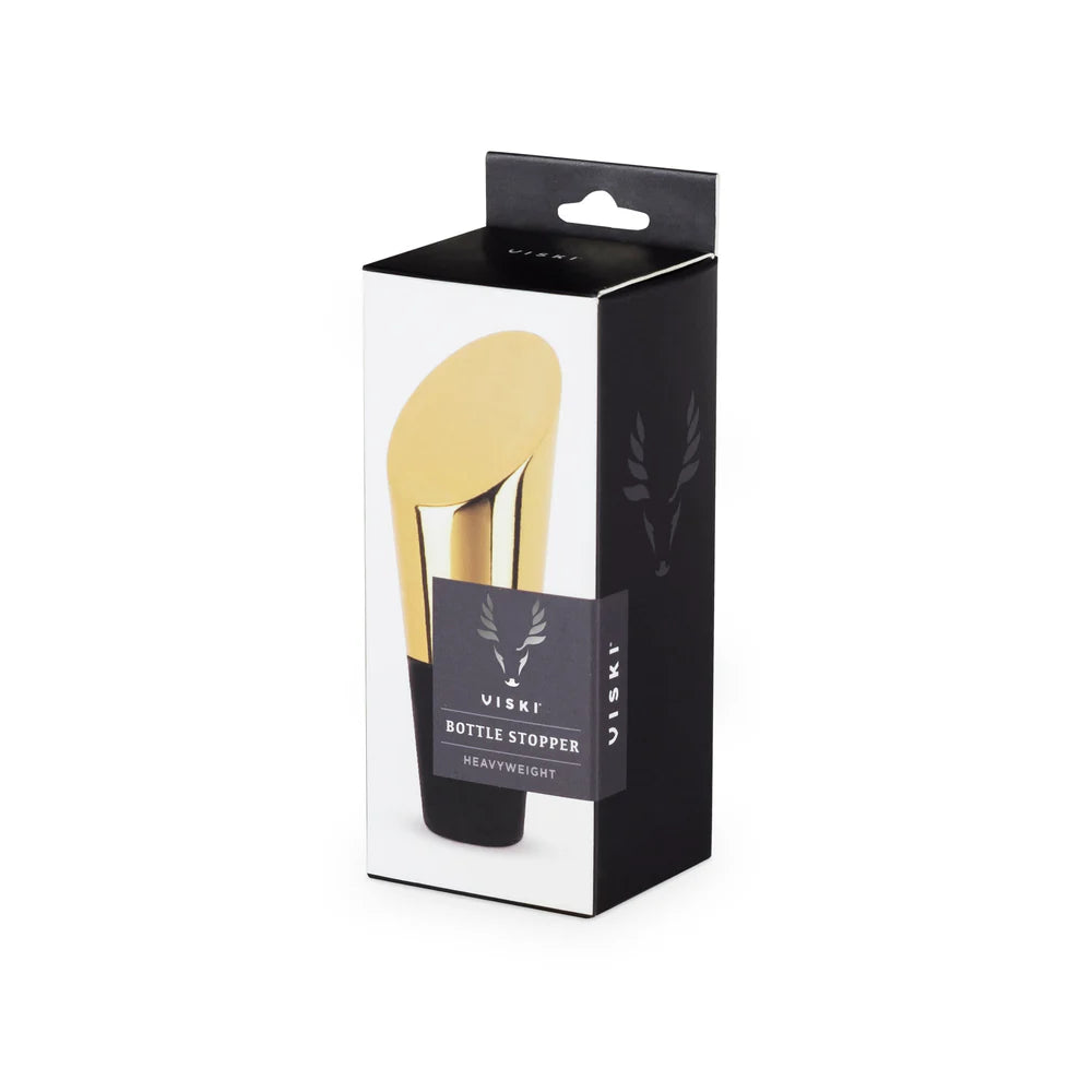 Viski Belmont Heavyweight Bottle Stopper in Gold